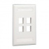 Panduit Placa de Pared NK4FBL, 4 Puertos Keystone, Negro  1