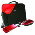 Perfect Choice Kit 3 en 1 para Netbook, Funda 10'' + Ratón + USB Hub, Negro/Rojo