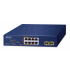 Switch Planet Gigabit Ethernet GSD-1022UP, 8 Puertos PoE 10/100/1000Mbps + 2 Puertos SFP, 180W, 20 Gbit/s, 4.000 Entradas - No Administrable  1