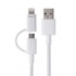 PNY Cable de Carga 2 en 1 USB A Macho - Micro USB/Lightning Macho, Blanco, para iPhone/iPad/Smartphone  1