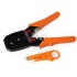 Qian Pinza Crimpeadora QAP-37401, RJ-11/RJ-12/RJ-45, Negro/Naranja  3