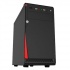 Gabinete Quaroni 92004CA, Midi-Tower, Micro-ATX/Mini-ITX, USB 2.0, con Fuente 400W, Negro/Rojo  1