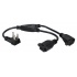 QVS Cable de Poder NEMA 5-15P Macho - 2x 5-15R Hembra, 40cm, Negro, 12 Piezas  1