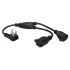 QVS Cable de Poder NEMA 5-15P Macho - 2x NEMA 5-15R Hembra, 30cm, Negro - 6 Piezas