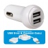 QVS Kit de Cargador para Auto y Cable Retráctil, 5V, 2x USB 2.0, Blanco  1