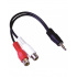 Radox Cable AUX 3.5mm Macho - 2 x RCA Macho, 15cm, Negro