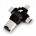 Redlemon Lector de Memoria 77837, MicroSD, USB/USB-C/Micro-USB/Lightning, Negro  1