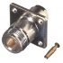 RF Industries Conector Coaxial N Hembra, Montaje con 4 Perforaciones, 18mm, Plata  1