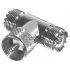 RF Industries Conector Coaxial en T UHF Hembra - UHF Macho, Plata  1