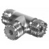 RF Industries Conector Coaxial en T UHF Hembra - UHF Hembra, Plata  1