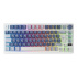 Teclado RK Royal Kludge RKM75 Ocean Blue LED RGB 75%, Teclado Mecánico, Kailh Speed Silver, Inalámbrico, USB/Bluetooth, Blanco, Español   1