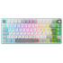 Teclado Gamer RK Royal Kludge R75 Skycyan LED RGB 75%, Teclado Mecánico, Kailh Speed Silver, Alámbrico, USB, Blanco, Español   1