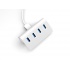 Sabrent Hub USB Macho - 4 Puertos USB Hembra, 5000Mbit/s, Plata/Blanco  1