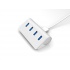 Sabrent Hub USB Macho - 4 Puertos USB Hembra, 5000Mbit/s, Plata/Blanco  3