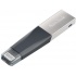 Memoria USB SanDisk IXpand Mini, 32GB, USB 3.0/Lightning, Lectura 90MB/s, Gris/Plata  1