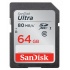 Memoria Flash SanDisk Ultra, 64GB SDXC UHS-I Clase 10, Lectura 80 MB/s  1