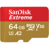 Memoria Flash SanDisk Extreme, 64GB, MicroSDXC UHS-I Clase 3, con Adaptador  1