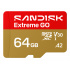 Memoria Flash SanDisk Extreme GO, 64GB MicroSDXC UHS-I Clase 10