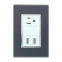 Santul Placa Tomacorriente Venencia, 1 Enchufe + 2 USB A, 127V, 10A, Gris/Blanco  1