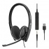 Sennheiser Audífonos SC 165 USB, Alámbrico, USB/3.5mm, Negro  1