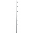 SFire Poste de Paso para Cercas Eléctricas, 140 cm, Diámetro 1", para 6 Aisladores, Acero Galvanizado, Negro
