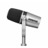 Shure Micrófono para Podcast MV7-S, Alámbrico, XLR/USB, Plata  3