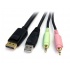 StarTech.com Cable KVM DP4N1USB6, DisplayPort/USB A/2 x3.5mm Macho - DisplayPort/USB B/2 x3.5mm Macho, 1.8 Metros, Negro - Imagen adicional 1