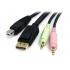 StarTech.com Cable KVM DP4N1USB6, DisplayPort/USB A/2 x3.5mm Macho - DisplayPort/USB B/2 x3.5mm Macho, 1.8 Metros, Negro  3