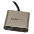 StarTech.com Concentrador Hub USB C 3.0 Macho - 1x USB A Hembra/1x USB C, 5000 Mbit/s, Negro/Plata  2