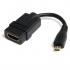 StarTech.com Cable Adaptador HDMI Hembra - micro HDMI Macho, 12cm, Negro  1