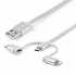 StarTech.com Cable USB-A Macho - Micro-USB B/Lightning/USB C Macho, 1 Metro   1