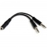 StarTech.com Cable 3,5mm Hembra - 2x de 3,5mm Macho, 13cm, Negro  1