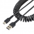 StarTech.com Cable Espiral USB-A Macho - USB-C Macho, 1 Metro, Negro  1