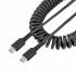 StarTech.com Cable Espiral USB-C Macho - USB-C Macho, 1 Metro, Negro  1
