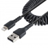 StarTech.com Cable Espiral Lightning Macho - USB A Macho, 1 Metro, Negro  1