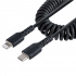StarTech.com Cable Espiral Lightning Macho - USB-C Macho, 50cm, Negro  1