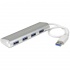 StarTech.com Hub Portátil USB A 3.0 de 4 Puertos con Cable Incorporado, Plata/Blanco  1