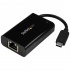 StarTech.com Adaptador USB-C de Red Ethernet Gigabit con Entrega de Potencia, 1000 Mbit/s, Negro  1