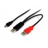 StarTech.com Cable en Y para Discos Duros Externos, 2x USB A Macho - 1x mini USB B Macho, 30cm, Negro  1