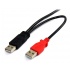 StarTech.com Cable en Y para Discos Duros Externos, 2x USB A Macho - 1x mini USB B Macho, 30cm, Negro  2