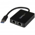 StarTech.com Adaptador 2x USB 3.0 Macho - 2x RJ-45 Hembra, 20cm, Negro  1