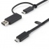 Startech.com Cable USB-C Macho - USB-C/USB-A Macho, 1 Metro, Negro  1