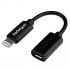 Startech.com Cable USB 2.0, Lightning (8-pin) Macho - micro USB B Hembra, 10cm, Negro, para iPod/iPhone 5/iPad  3