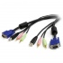 StarTech.com Cable KVM USBVGA4N1A6, USB/VGA/3.5mm Macho - USB/VGA/3.5mm Macho, 1.8 Metros, Negro  1