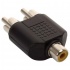 Steren Adaptador 2x RCA Macho - RCA Hembra, Negro/Plata  2