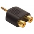 Steren Adaptador de Audio Elite 3.5mm   Macho - 2x RCA Hembra, Negro/Oro  1