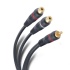 Steren Cable 254-010 RCA Macho - 2x RCA Hembra, 15cm, Negro/Dorado  1