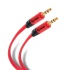 Steren Cable Tipo Cordón Aux 3.5mm Macho - 3.5mm Macho, 1.8 Metros, Negro/Rojo  1