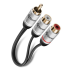 Steren Cable 2 x RCA Macho - RCA Hembra, 15cm