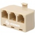 Steren Adaptador Splitter RJ-11 Macho - 3x RJ-11 Hembra, Beige  1
